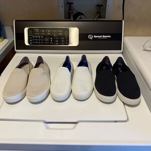 3 pairs of women’s Rothy’s 8W - Cream, White, and Black